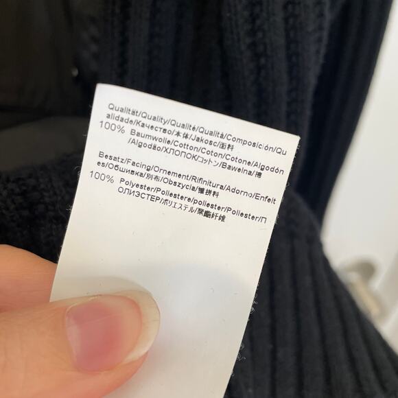 Hugo Boss Mens Syber Sweater Techwear Black Ribbed Pouch Pocket Cotton L - Picture 6 of 10